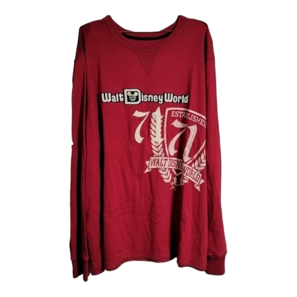 Walt Disney World Long Sleeve Graphic Raglan Tee XXL Men's Red - Picture 1 of 5